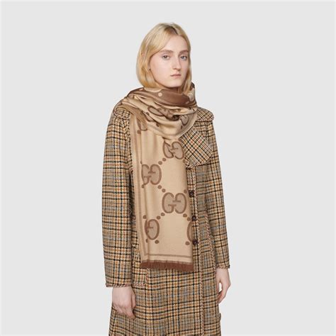 sciarpa gucci jacquard|gg wool jacquard scarf.